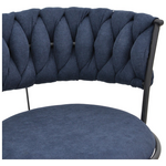 Σκαμπό Μπαρ Alkia i Pakoworld Ύφασμα σε Μπλε Σκούρο Απόχρωση- Πόδι Μαύρο Μέταλλο 50x56x95εκ