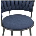 Σκαμπό Μπαρ Alkia i Pakoworld Ύφασμα σε Μπλε Σκούρο Απόχρωση- Πόδι Μαύρο Μέταλλο 50x56x95εκ