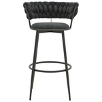 Σκαμπό Μπαρ Alkia i Pakoworld Ύφασμα σε Μαύρη Απόχρωση- Πόδι Μαύρο Μέταλλο 50x56x95εκ