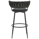 Σκαμπό Μπαρ Alkia i Pakoworld Ύφασμα σε Μαύρη Απόχρωση- Πόδι Μαύρο Μέταλλο 50x56x95εκ