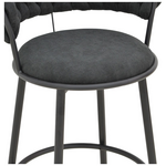 Σκαμπό Μπαρ Alkia i Pakoworld Ύφασμα σε Μαύρη Απόχρωση- Πόδι Μαύρο Μέταλλο 50x56x95εκ