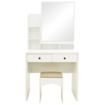 Τουαλέτα Κρεβατοκάμαρας Cenzo Pakoworld σε Λευκή με Γκρι-Μπεζ Απόχρωση 80x40x155εκ