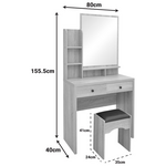 Τουαλέτα Κρεβατοκάμαρας Cenzo Pakoworld σε Λευκή με Γκρι-Μπεζ Απόχρωση 80x40x155εκ