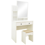 Τουαλέτα Κρεβατοκάμαρας Cenzo Pakoworld σε Λευκή με Γκρι-Μπεζ Απόχρωση 80x40x155εκ