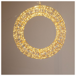 Φωτιζομενο Στεφανι 60cm, 1400 Mini Led, 31v Metaσχηματιστη, Χρονοδιακοπτη, Μπρονζε Χαλκινο Καλωδιο, Μπρονζε Μεταλλικος Σκελετος, Θερμο Λευκο Led, Προεκταση Παροχης 5m, Ip44