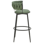 Σκαμπό Μπαρ Alkia i Pakoworld Ύφασμα σε Χακί Απόχρωση- Πόδι Μαύρο Μέταλλο 50x56x95εκ