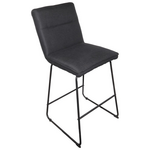 Σκαμπό Μπαρ Essential Pakoworld Ύφασμα Μαύρο-Πόδι Μάυρο Μεταλλικό 53x64.5x107εκ