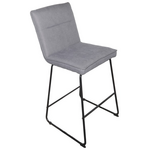 Σκαμπό Μπαρ Essential Pakoworld Ύφασμα Γκρι-Πόδι Μάυρο Μεταλλικό 53x64.5x107εκ