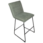 Σκαμπό Μπαρ Essential Pakoworld Ύφασμα Χακί-Πόδι Μάυρο Μεταλλικό 53x64.5x107εκ