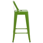 Σκαμπό Μπαρ με Πλάτη Utopia Pakoworld Μέταλλο σε Πράσινη Απόχρωση 42x42x97εκ