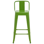 Σκαμπό Μπαρ με Πλάτη Utopia Pakoworld Μέταλλο σε Πράσινη Απόχρωση 42x42x97εκ