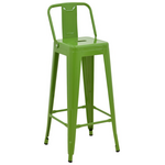 Σκαμπό Μπαρ με Πλάτη Utopia Pakoworld Μέταλλο σε Πράσινη Απόχρωση 42x42x97εκ