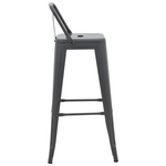 Σκαμπό Μπαρ με Πλάτη Utopia Pakoworld Μέταλλο σε Ανθρακί Απόχρωση 42x42x97εκ