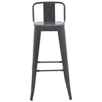 Σκαμπό Μπαρ με Πλάτη Utopia Pakoworld Μέταλλο σε Ανθρακί Απόχρωση 42x42x97εκ