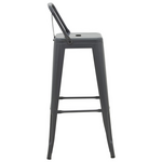 Σκαμπό Μπαρ Μεσαίου Ύψους με Πλάτη Utopia Pakoworld Μέταλλο σε Ανθρακί Απόχρωση 42x42x86εκ