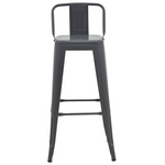 Σκαμπό Μπαρ Μεσαίου Ύψους με Πλάτη Utopia Pakoworld Μέταλλο σε Ανθρακί Απόχρωση 42x42x86εκ