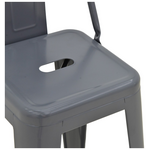 Σκαμπό Μπαρ Μεσαίου Ύψους με Πλάτη Utopia Pakoworld Μέταλλο σε Ανθρακί Απόχρωση 42x42x86εκ