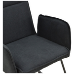 Πολυθρόνα Essential Pakoworld Ύφασμα Μαύρο-Πόδι Μαύρο Μεταλλικό 55.5x59x89εκ