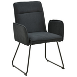 Πολυθρόνα Essential Pakoworld Ύφασμα Μαύρο-Πόδι Μαύρο Μεταλλικό 55.5x59x89εκ