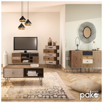 Κονσόλα Boho Pakoworld Καρυδί με Μεταλλικά Πόδια 100x50,5x74,5εκ