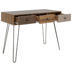 Κονσόλα Boho Pakoworld Καρυδί με Μεταλλικά Πόδια 100x50,5x74,5εκ