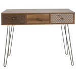 Κονσόλα Boho Pakoworld Καρυδί με Μεταλλικά Πόδια 100x50,5x74,5εκ