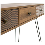 Κονσόλα Boho Pakoworld Καρυδί με Μεταλλικά Πόδια 100x50,5x74,5εκ