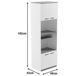 Ντουλάπα Κουζίνας Rowan Pakoworld σε Λευκή-Sonoma Απόχρωση 60x42x182εκ