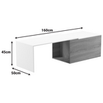 Τραπέζι Σαλονιού Extera Pakoworld Επεκτεινόμενο σε Λευκή-Sonoma Απόχρωση 100-160x50x45εκ