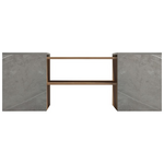 Τραπέζι Σαλονιού Morfi Pakoworld Πολυμορφικό 3τεμ σε oak-Μπεζ Μαρμάρου Απόχρωση 105x45x37εκ