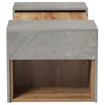 Τραπέζι Σαλονιού Morfi Pakoworld Πολυμορφικό 3τεμ σε oak-Μπεζ Μαρμάρου Απόχρωση 105x45x37εκ