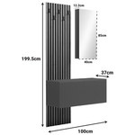 Έπιπλο Εισόδου με Καθρέπτη Arika Pakoworld  σε Λευκό-Sonoma Απόχρωση 100x37.1x199.5εκ