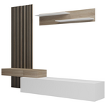 Σύνθετο Σαλονιού Litende Pakoworld σε Λευκή-Sonoma Απόχρωση 249.4x42.2x199.5εκ