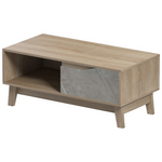 Τραπέζι Σαλονιού Judas Pakoworld σε Μπεζ Μαρμάρου-Sonoma Απόχρωση  90x45x38.5εκ