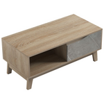 Τραπέζι Σαλονιού Judas Pakoworld σε Μπεζ Μαρμάρου-Sonoma Απόχρωση  90x45x38.5εκ