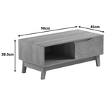 Τραπέζι Σαλονιού Judas Pakoworld σε Μπεζ Μαρμάρου-Sonoma Απόχρωση  90x45x38.5εκ