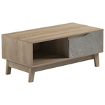 Τραπέζι Σαλονιού Judas Pakoworld σε Μπεζ Μαρμάρου-Sonoma Απόχρωση  90x45x38.5εκ