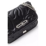 Τσάντα με Αλυσίδα και Καπάκι με Μεταλλικό Κλείσιμο με Puffy Κυματοειδή Γαζιά