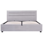 Κρεβάτι Molito Pakoworld Βελούδο σε Γκρι Απόχρωση με Αποθηκευτικό Χώρο150x200εκ