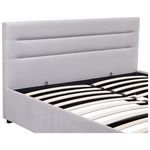 Κρεβάτι Molito Pakoworld Βελούδο σε Γκρι Απόχρωση με Αποθηκευτικό Χώρο150x200εκ