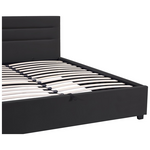 Κρεβάτι Molito Pakoworld Βελούδο σε Μαύρη Απόχρωση με Αποθηκευτικό Χώρο150x200εκ