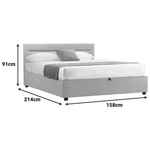 Κρεβάτι Molito Pakoworld Βελούδο σε Εκρού Απόχρωση με Αποθηκευτικό Χώρο150x200εκ