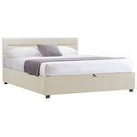 Κρεβάτι Molito Pakoworld Βελούδο σε Εκρού Απόχρωση με Αποθηκευτικό Χώρο150x200εκ