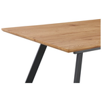 Τραπέζι Επεκτεινόμενο Kannu Pakoworld σε Φυσική Απόχρωση με Μαύρα Μεταλλικά Πόδια 160-200x90x75εκ