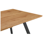 Τραπέζι Επεκτεινόμενο Kannu Pakoworld σε Φυσική Απόχρωση με Μαύρα Μεταλλικά Πόδια 160-200x90x75εκ