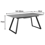 Τραπέζι Επεκτεινόμενο Kannu Pakoworld σε Φυσική Απόχρωση με Μαύρα Μεταλλικά Πόδια 160-200x90x75εκ