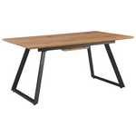 Τραπέζι Επεκτεινόμενο Kannu Pakoworld σε Φυσική Απόχρωση με Μαύρα Μεταλλικά Πόδια 160-200x90x75εκ