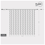 Κουρτινα,360 led 3mm,31v,επεκταση ωσ 3,μετασχημ/στη,προεκτ Παροχης 300cm,διαφ Καλωδιο,θερμο Led,40 Λευκα Flash Led,200x200cm,ιρ44
