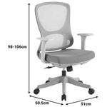 Καρέκλα Γραφείου Εργασίας Litulo Pakoworld Ύφασμα Mesh σε Γκρι Απόχρωση 51x50.5x98/106εκ