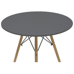 Τραπέζι Julita Pakoworld mdf Μαυρο-Πόδια σε Φυσική Απόχρωση Φ80x73εκ